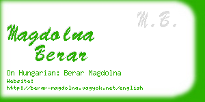 magdolna berar business card